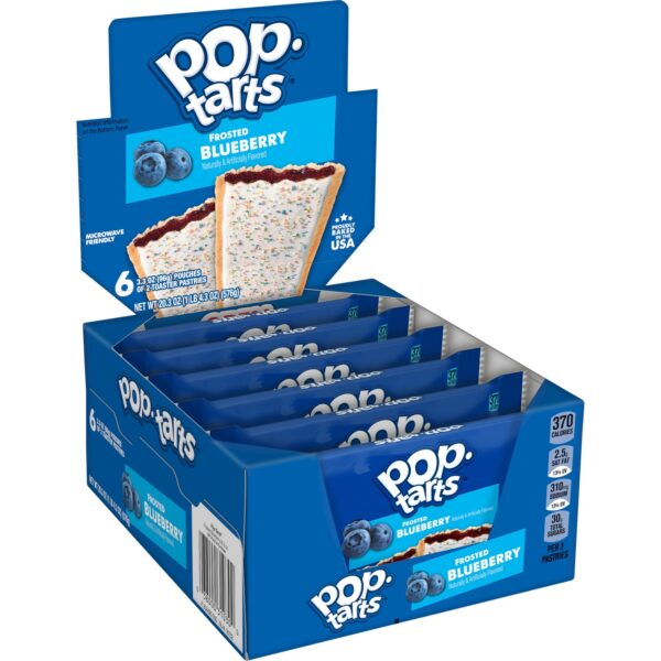 Pop Tarts Toaster Pastries, Frosted Blueberry Flavor, 1 Pack of 6 Count