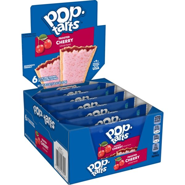 Pop Tarts Toaster Pastries, Frosted Cherry Flavor, 1 Pack of 6 Count