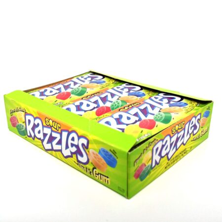 Razzles Sour Flavor Candy/Gum, 1.4 Oz each, Pack of 24