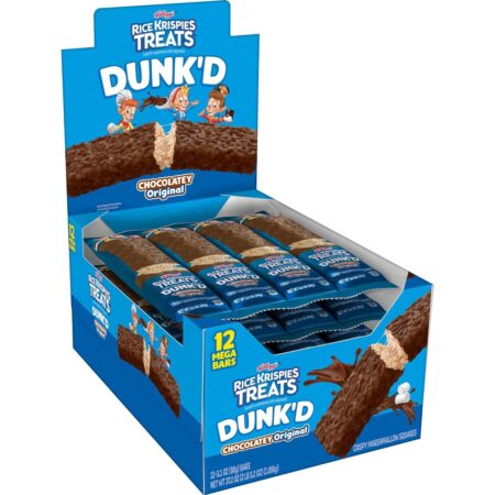 Rice Krispies Treats Dunk'd Marshmallow Snack Bars, Chocolatey, 3.1 oz each, 12 Count