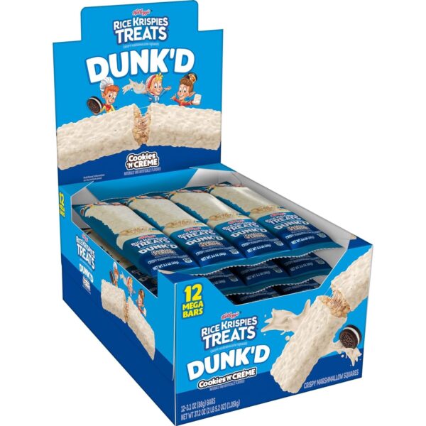 Rice Krispies Treats Dunk'd Marshmallow Snack Bars, Cookie N Cream, 3.1 oz each, 12 Count