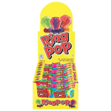 Ring Pop Lollipops, 0.5 Oz each, Pack of 24