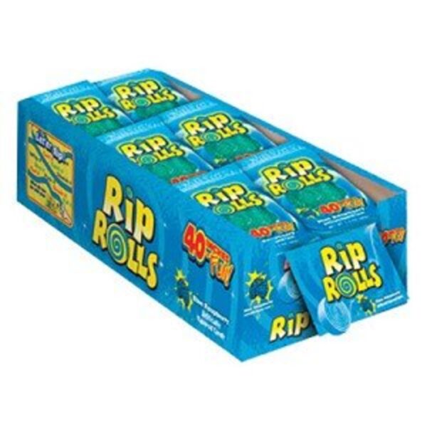 RIP ROLLS, Blue Raspberry Flavor, 1.4 Oz each, 1 Pack of 24