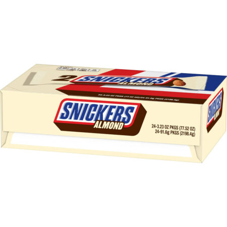 SNICKERS Almond Chocolate Candy Bars, Sharing Size, 3.23 Oz each, Pack of 24 Count