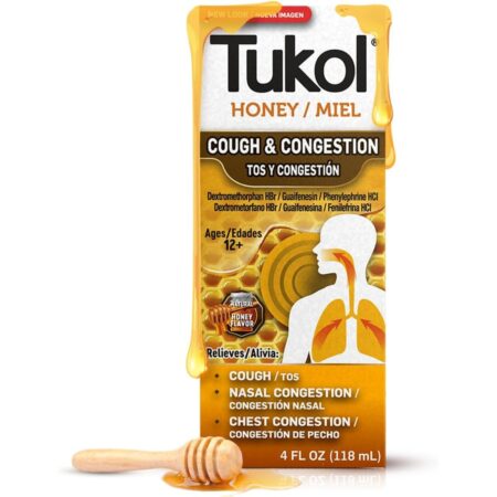 TUKOL Adult X-Pecto Miel Cold & Congestion Syrup, Honey, 4 Oz, 1 Count