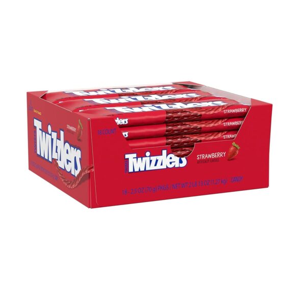 TWIZZLERS Twists Strawberry Flavored Candy Packs, 2.5 oz, 18 Ct