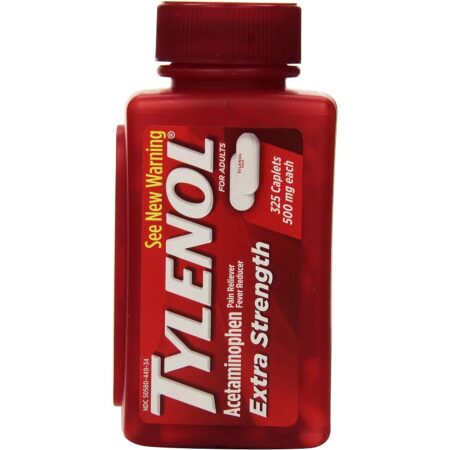 Tylenol Extra Strength for Adults, Acetaminophen 500 Mg, 1 Bottle of 325 Caplets