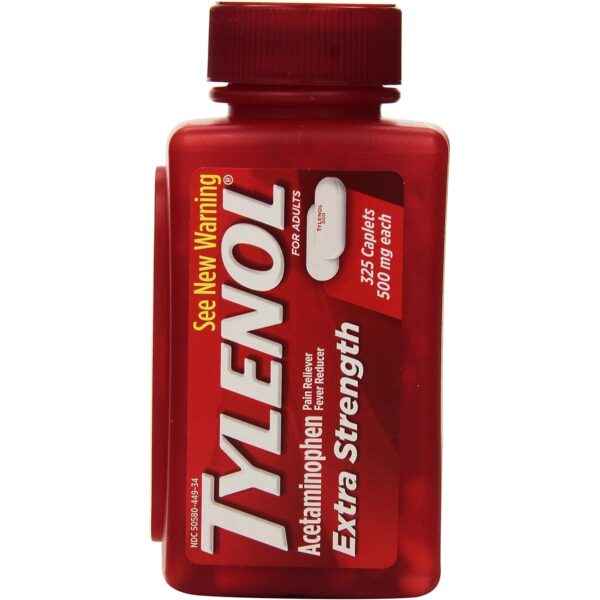 Tylenol Extra Strength for Adults, Acetaminophen 500 Mg, 1 Bottle of 325 Caplets