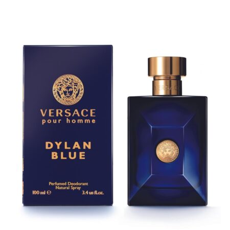 Versace Perfumed Deodorant Spray, Pour Homme Dylan Blue for Men, 3.4 Oz each, 1 Count