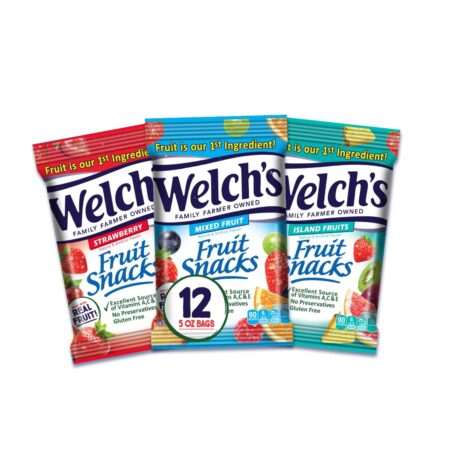 Welch's Juicy Fruit Snacks, Mixed Fruits, 5 Oz each, Pack of 12