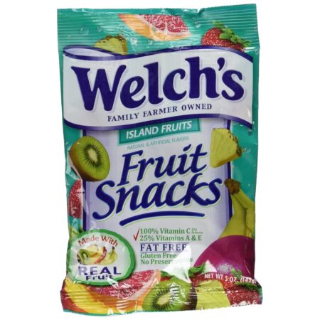 Welchs Fruit Snacks, Island Fruit Flavor, 5 Oz each, Pack of 12