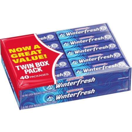 WRIGLEY'S Winterfresh Chewing Gum, 5 Stick Per Pack, Pack of 40