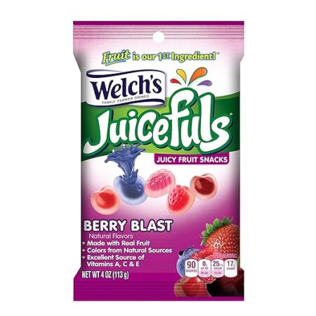 Welch's Juicy Fruit Snacks, Juicefuls Berry Blast, 4 Oz each, Pack of 12