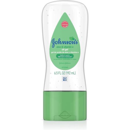 Johnson's Baby Oil Gel, Aloe & Vitamin E, 6.5 Fl Oz (192 mL), 1 Count