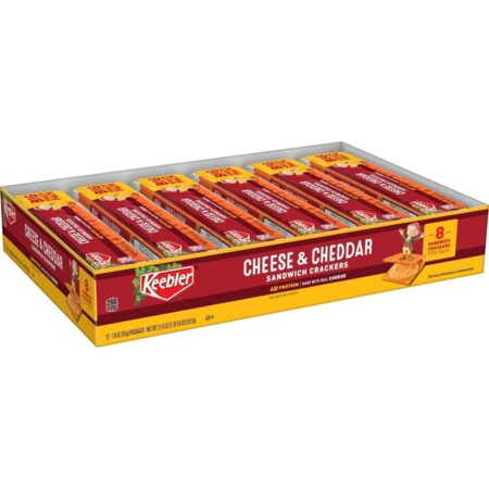 Keebler Cheese & Cheddar Sandwich Crackers, 1.8 oz, Pack of 12