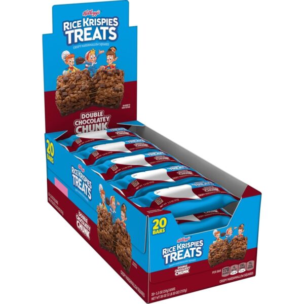 Rice Krispies Treats Marshmallow Snack Bars, Double Chocolatey Chunk, 1.3 Oz each, Pack of 20 Bars