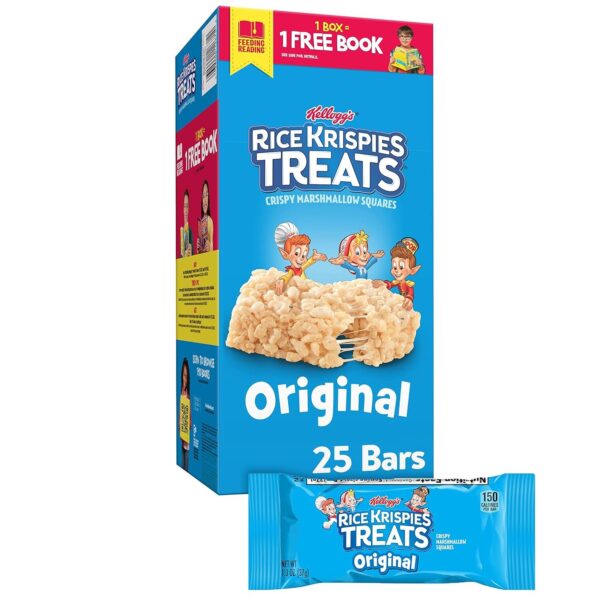 Kellogg’S Rice Krispies Treats, Crispy Marshmallow Squares, Original, 1.3 Oz Bars, Pack of 25