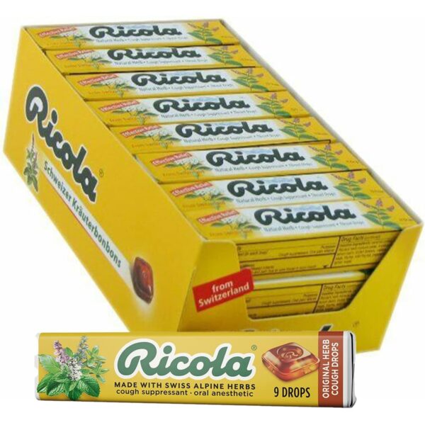 Ricola Original Herb Cough Suppressant Throat Drops Stick, 9 Count (Pack of 20)