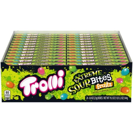 Trolli Extreme Sour Bites Gummy Candy, 0.8 Oz Bag, Pack of 24