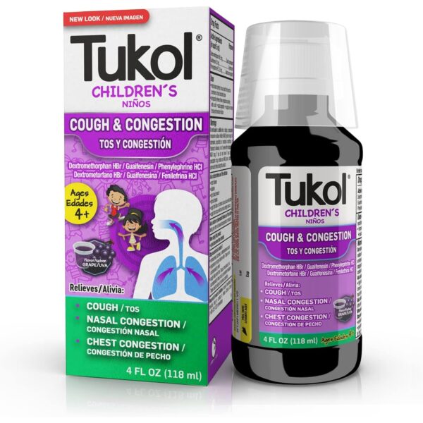 TUKOL Children's Cough & Cold Medicine, Non-Drowsy Syrup, 4 Fl Oz, 1 Count