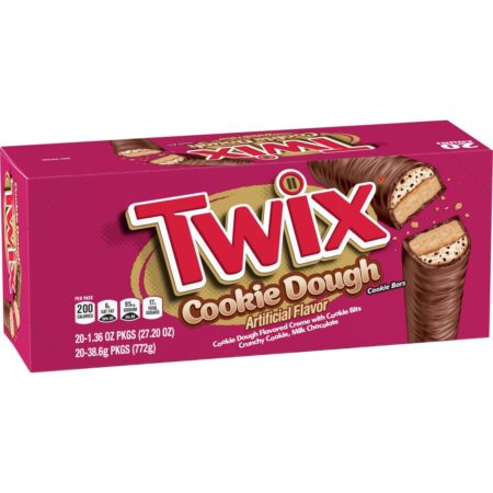 TWIX Cookie Dough Milk Chocolate Bars, 1.36 Oz each, Pack of 20