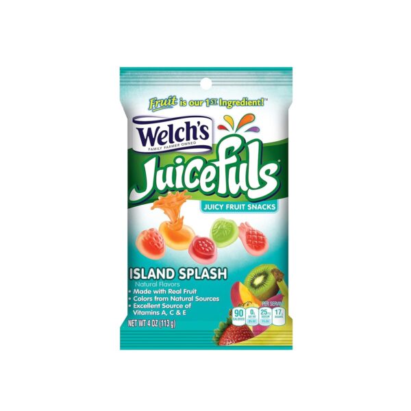 Welch's Juicy Fruit Snacks, Juicefuls Island Splash, 4 Oz each, Pack of 12