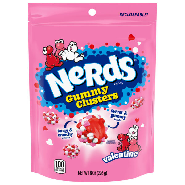 Nerds Valentine's Gummy Clusters 8 Ounce Stand Up Bag