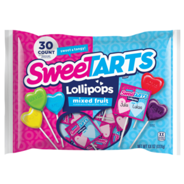 Sweetarts Valentine's Lollipops 16.8 Oz Bag