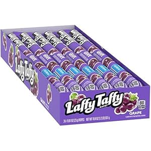 Laffy Taffy Rope Grape Candy, 24 Pack, , Individually Wrapped Candy, 0.81 Ounce Ropes