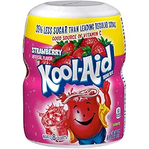 Kool-Aid Caffeine Free Sweetened Powdered Drink Mix, Strawberry Flavor, 19 oz Canister