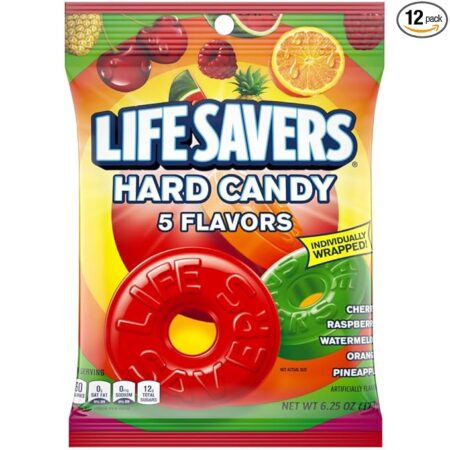 LIFE SAVERS 5 Flavors Hard Candy Bag, 6.25 Ounce (Pack of 12)