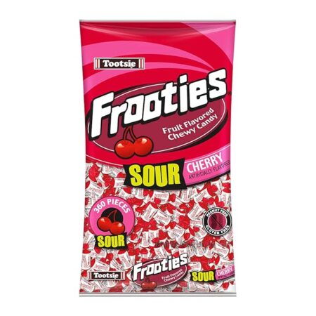 Tootsie Roll Sour Frooties - 2 Pound Bag of Individually Wrapped Chewy Candy – Gluten Free, Peanut Free – Sour Cherry, 38.8 oz.