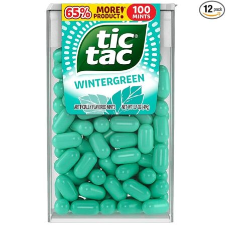 Tic Tac Wintergreen Breath Mints, Bulk 12 Pack, On-The-Go Refreshment, 1.7 oz Each