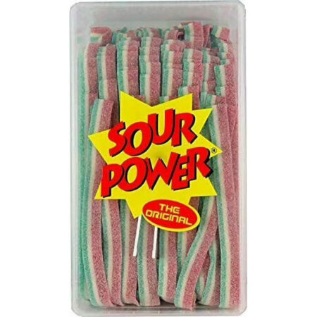 Sour Power Belts Unwrap Watermelon, 150 Count (SUGAR CANDY - BITE SIZE)