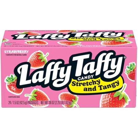 Laffy Taffy Stretchy & Tangy Strawberry, 1.5 Ounce - 24 Count (Pack of 1)
