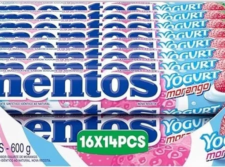 Mentos Chewable Candy - Yogurt Morango - 16 pc