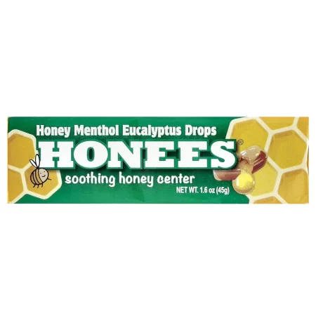 Honees Honey Menthol Eucalyptus Cough Drops 24ct Bulk Pack