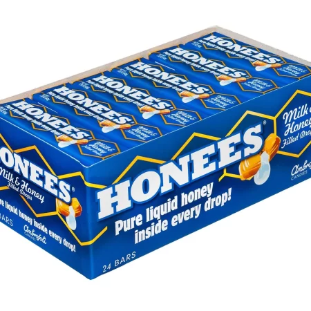 Honees Milk & Honey Cough Drops - 1.5oz Bar, Pack of 24 Milk & Honey-Filled