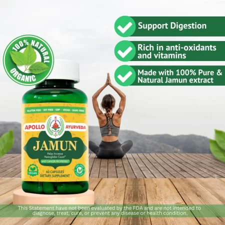 Apollo Ayurveda JAMUN Natural Digestion and metabolic health support-60 CAPSULES