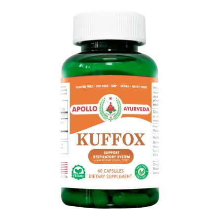 Apollo Ayurveda KUFFOX Support Respiratory System Lung Function Herbal Supplemnt -60 capsules