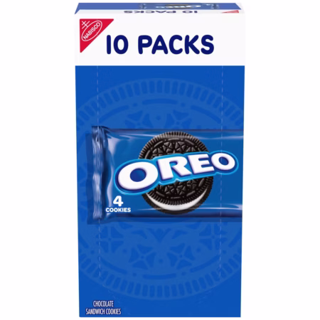 NABISCO Oreo 10 pack Chocolate Sandwich Cookies 1.59oz 10ct 450g