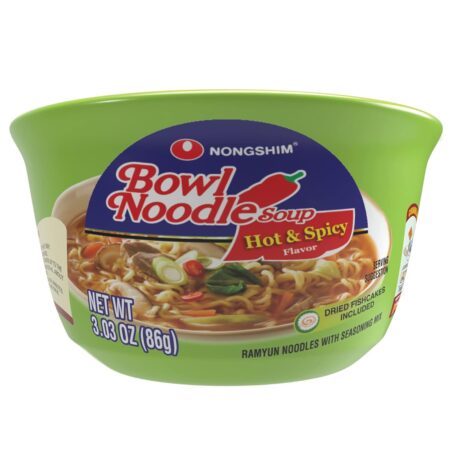 Nongshim Bowl Noodles Hot & Spicy flvr 3.3oz 12ct 1.3kg