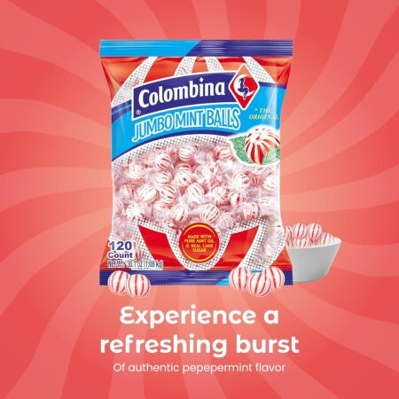 Colombina jumbo red mint balls 38.1 oz 120 CT