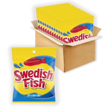 Candy swedish fish red peg bag 12 ct 2.7lb