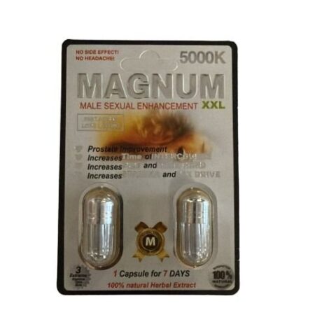 5000K Magnum XXL Male Sexual Enhancement Capsules – 24ct Pack | Long-Lasting Performance & Stamina Booster