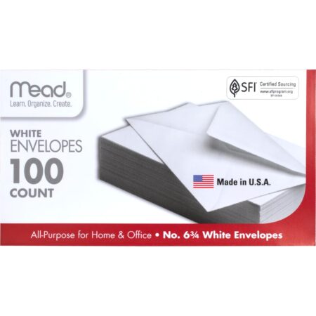 meed white envelopes 100ct 16.5cm
