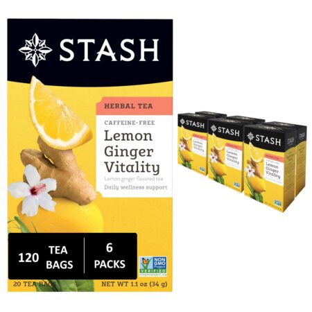 STASH lemon ginger vitality tea