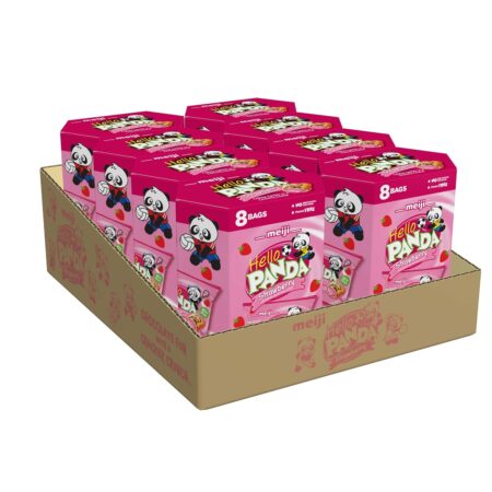 meiji hello panda strawberry 6ct 374g