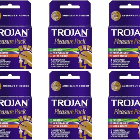 TROJAN pleasure pack condom 6ct