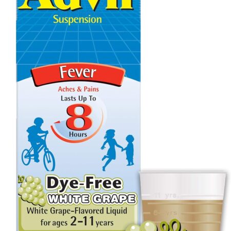 Children’s Advil Liquid Pain Relief Medicine and Fever Reducer, 100 Mg Children's Ibuprofen for Ages 2-11, White Grape - 4 Fl Oz